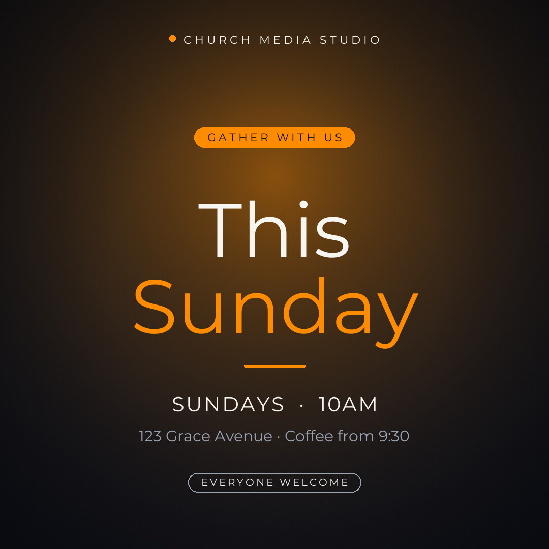 Church social media graphic: This Sunday